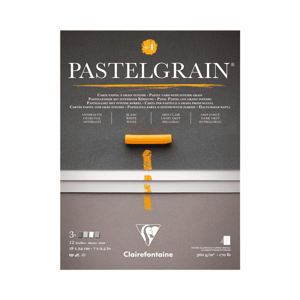 Блок бумаги для пастели "PastelGrain" 4 оттенка, 18х24см, 360 г, 12 листов, №1