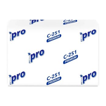 Салфетки бумажные PROtissue, 16х21см, 2 слоя, белый, 200 листов, 100% целлюлоза