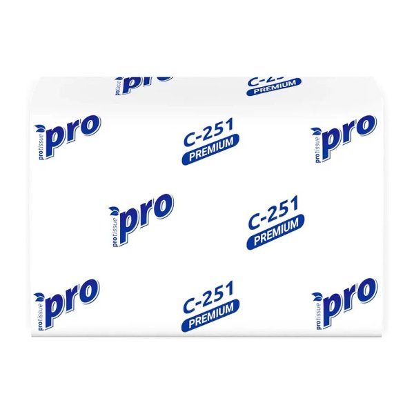 Салфетки бумажные PROtissue, 16х21см, 2 слоя, белый, 200 листов, 100% целлюлоза