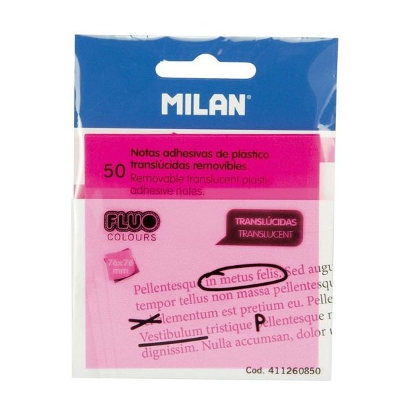 Бумага для заметок "Milan", 76x76 мм, 50 листов, розовый