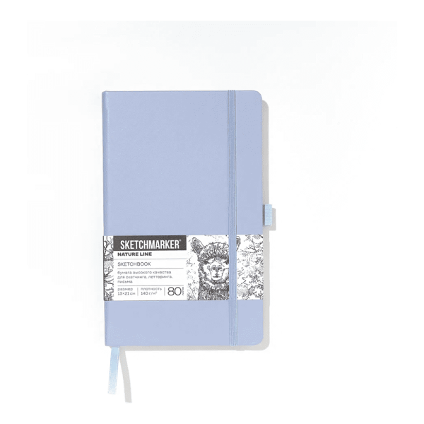 Скетчбук "Sketchmarker", 13х21 см, 140 г/м2, 80 листов, пыльный голубой