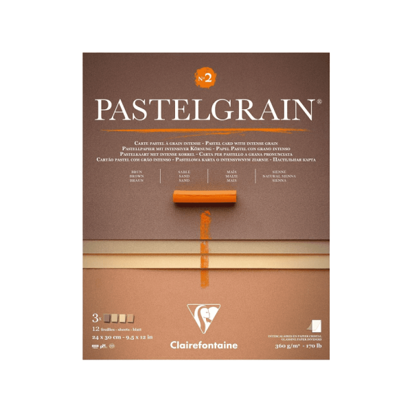 Блок бумаги для пастели "PastelGrain" 4 оттенка, 24х30см, 360 г, 12 листов, №2