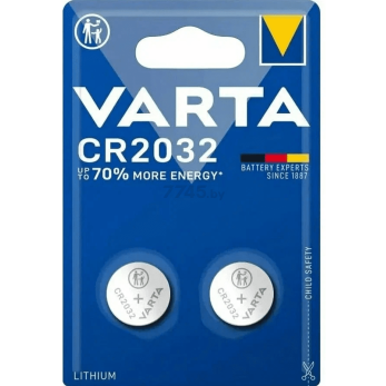 Батарейка литиевая дисковая Varta "Lithium CR2032", 2 шт