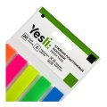 Закладки пластиковые "Yesli:", 12х45 мм, 5 цветов х 20 шт., ассорти неон