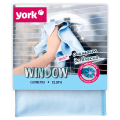 Салфетка для окон и стекла из микроволокна "YORK Window" 30 x 30 см, голубой
