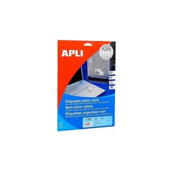 Этикетки влагоустойчивые матовые из полиэстера "Apli", 210x297 мм, 20 листов, 1 шт, металлик