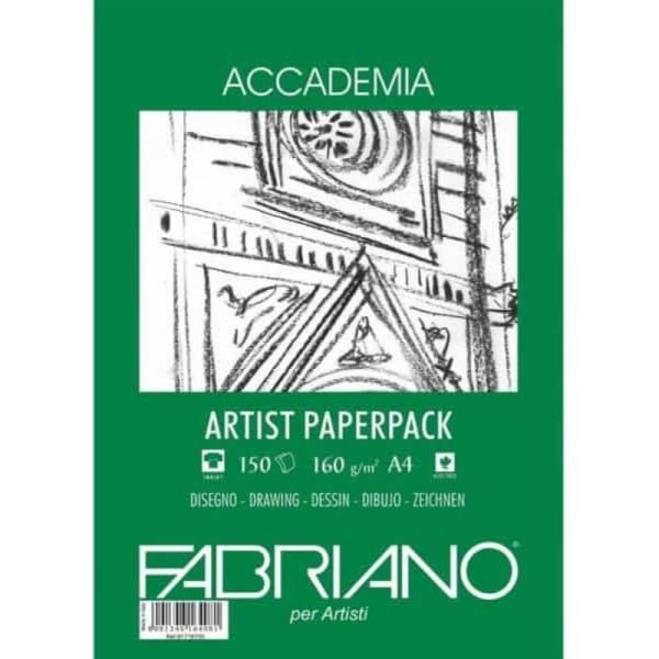 Блок бумаги для рисования "Fabriano. Art pack", А4, 160 г/м2, 150 листов