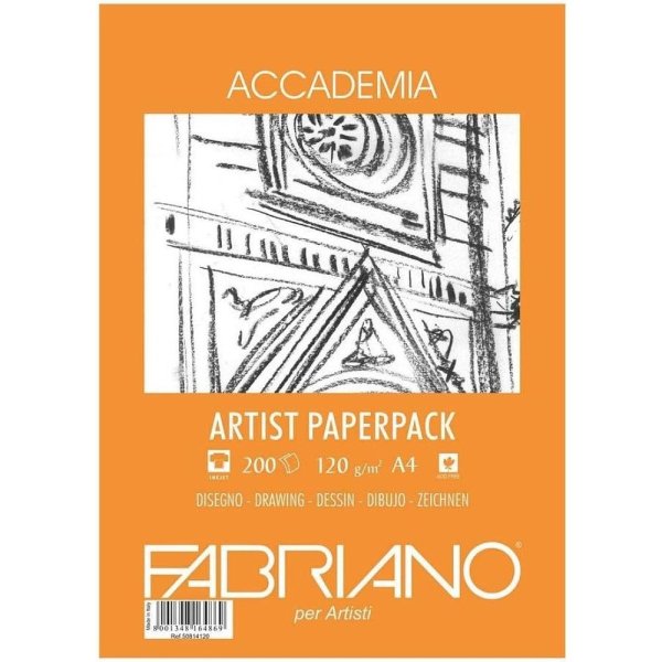 Блок бумаги для рисования "Fabriano. Art pack" А4, 120 г/м2, 200 листов