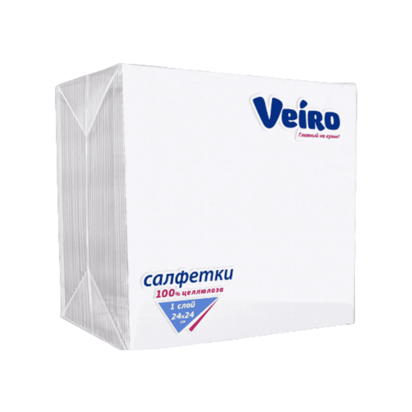 Салфетки бумажные "Veiro", 100 шт, 24x24см, белые