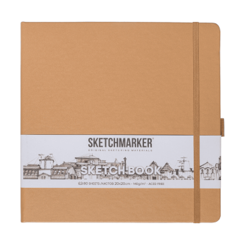 Скетчбук "Sketchmarker", 80 листов, 20x20 см, 140 г/м2, капучино