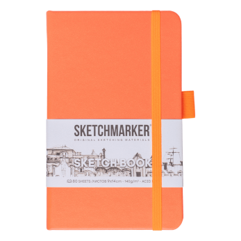 Скетчбук "Sketchmarker", 9x14 см, 140 г/м2, 80 листов, неоновый коралл