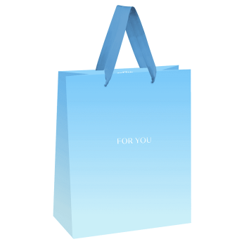 Пакет подарочный "For you. Blue", 11х14х6,5 см, ламинированный