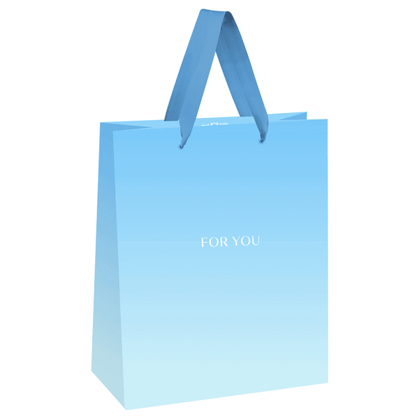 Пакет подарочный "For you. Blue", 11х14х6,5 см, ламинированный