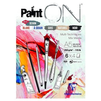 Блок-склейка "Paint'On", А5, 250 г/м2, 24 листа, ассорти