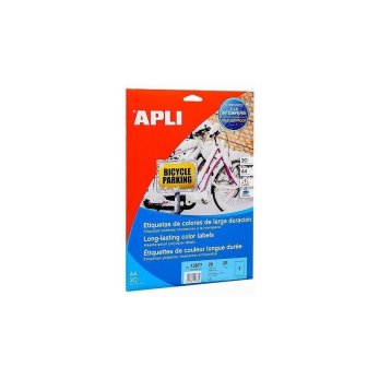 Погодоустойчивые желтые этикетки из полиэстера "Apli", 210x297 мм, 20 листов, 1 шт, желтый