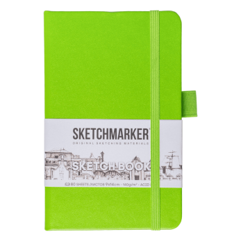 Скетчбук "Sketchmarker", 9x14 см, 140 г/м2, 80 листов, зеленый луг
