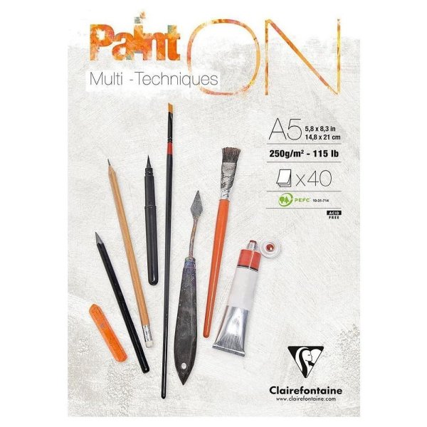 Блок-склейка "Paint'On", А5, 250 г/м2, 40 листов