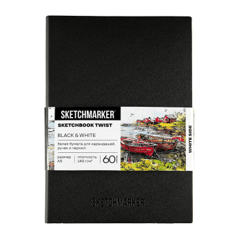 Скетчбук "Sketchmarker Black&White", А5, 120 листов, черный, белый