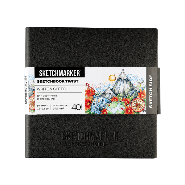 Скетчбук "Sketchmarker Sketch&Write", 12х12 см, 100 листов, бумага белая