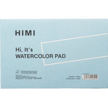 Блок-склейка бумаги для акварели "Himi", 14х21,5 см, 300 г/м2, 20 листов, голубой