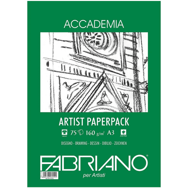 Блок бумаги для рисования "Fabriano. Art pack", А3, 160 г/м2, 75 листов