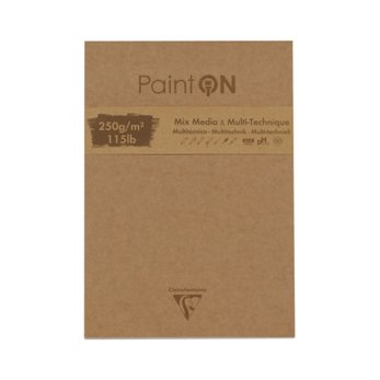 Блок-склейка "Paint'On" Mix, 17.6х25 см, 250 г/м2, 50 листов, неровный край