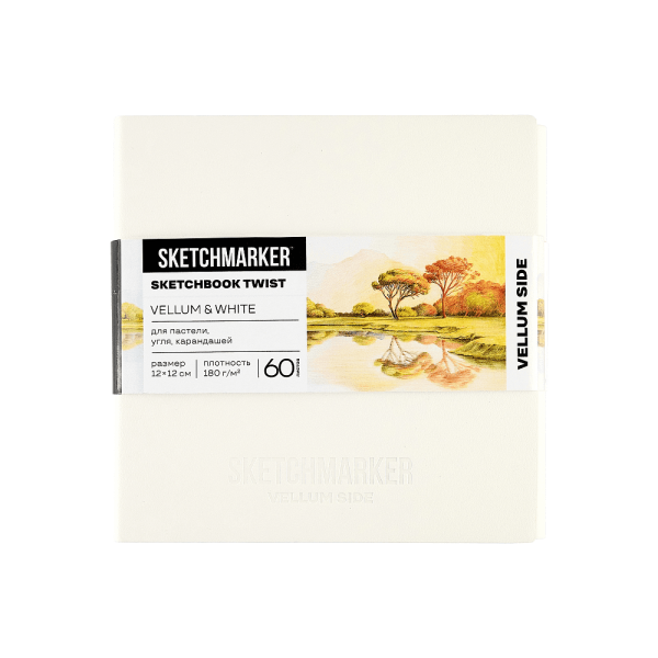 Скетчбук "Sketchmarker Sketch&Write", 12х12 см, 120 листов, бумага молочная, белая