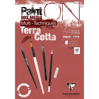 Блок-склейка "Paint'On", А4, 250г/м2, 20 листов, терракотовая бумага