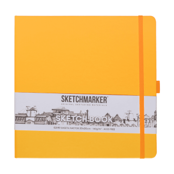 Скетчбук "Sketchmarker", 80 листов, 20x20 см, 140 г/м2, оранжевый