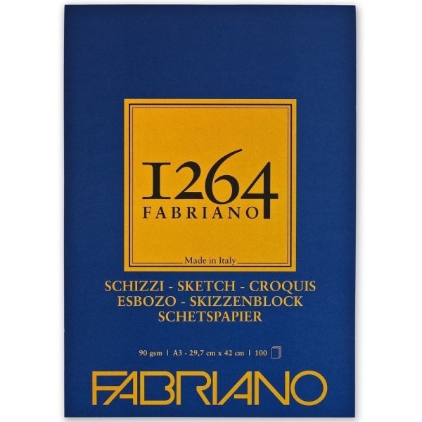 Блок-склейка бумаги для скетчинга "Fabriano. 1264", 29,7х42 см, 90 г/м2, 100 листов