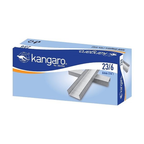 Скобы "Kangaro", 23/6, 1000 шт, металлик