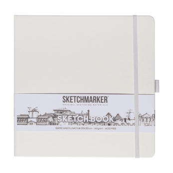 Скетчбук "Sketchmarker", 80 листов, 20x20 см, 140 г/м2, белый