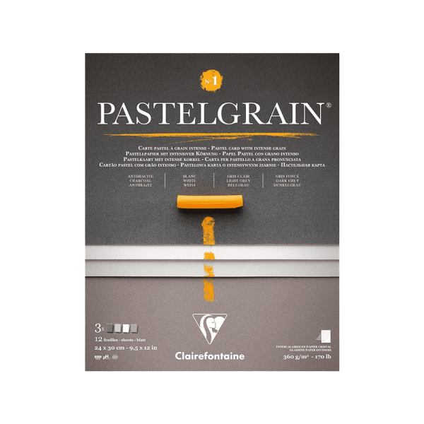 Блок бумаги для пастели "PastelGrain" 4 оттенка, 24х30см, 360 г, 12 листов, №1